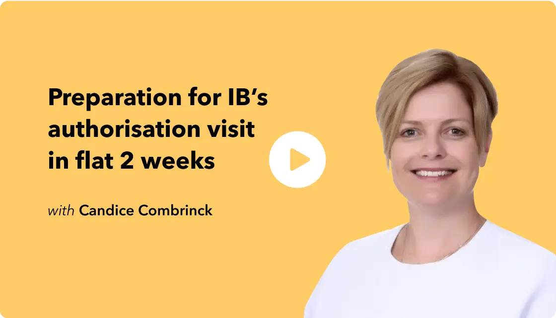 Candice Combrinck shares how they prepared for the IB visiting team using Toddle