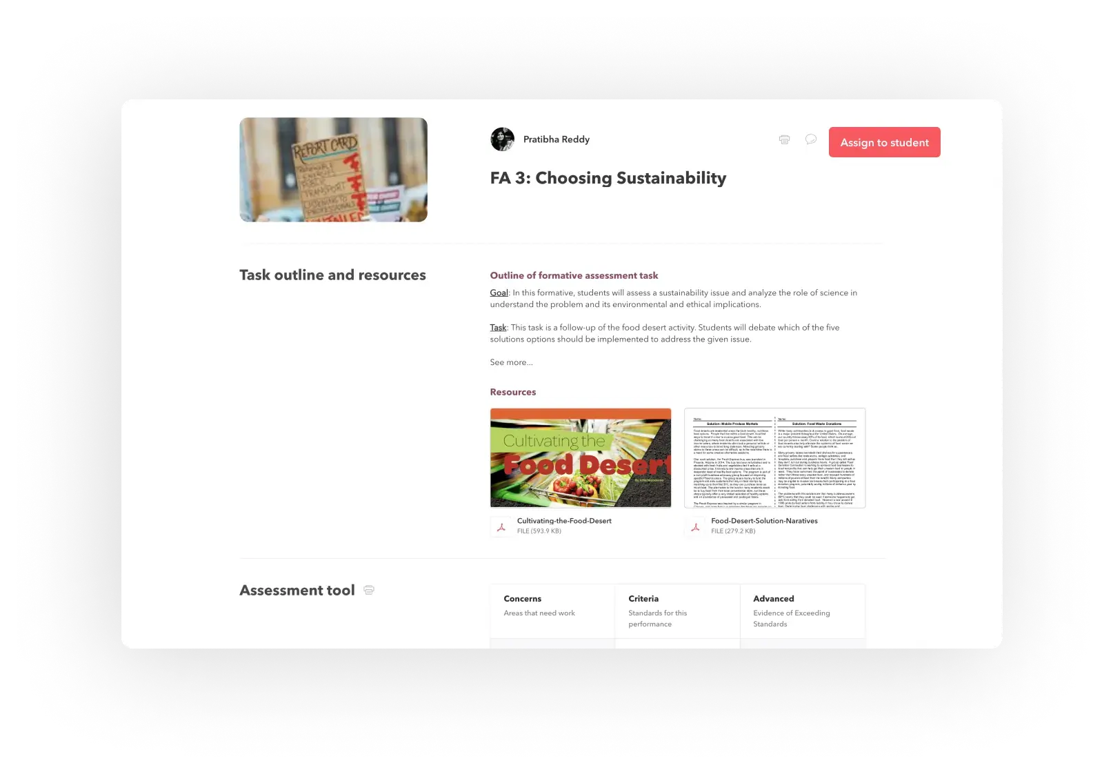 Demonstrates creating an assessment framework and assigning work to students through Toddle  