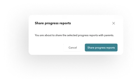 Share progress report popup