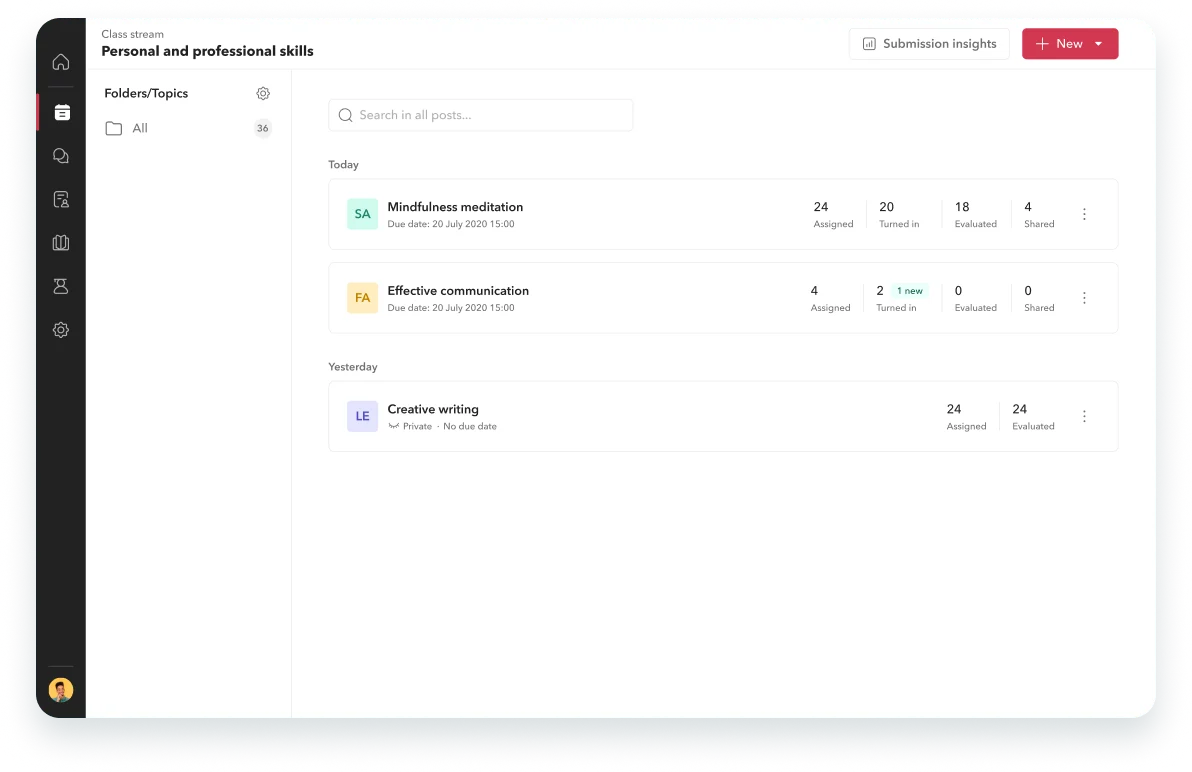 Toddle built-in module for tracking and scoring internal and external DP Assessment  