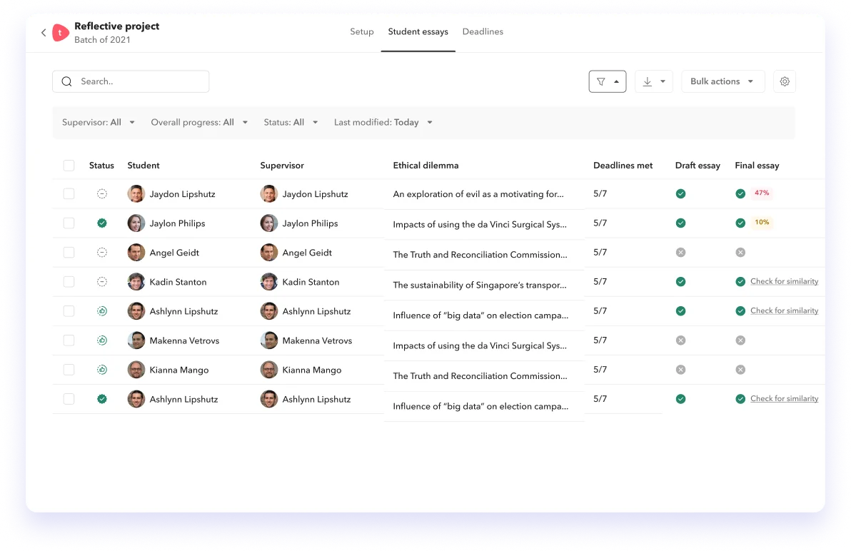 Toddle workflow for CAS for collaboration, charting evidences and reflections, uploading interviews and feedbacks and tracking the units, all at one place  